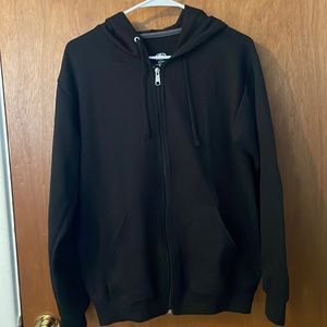 plain black zip up hoodie